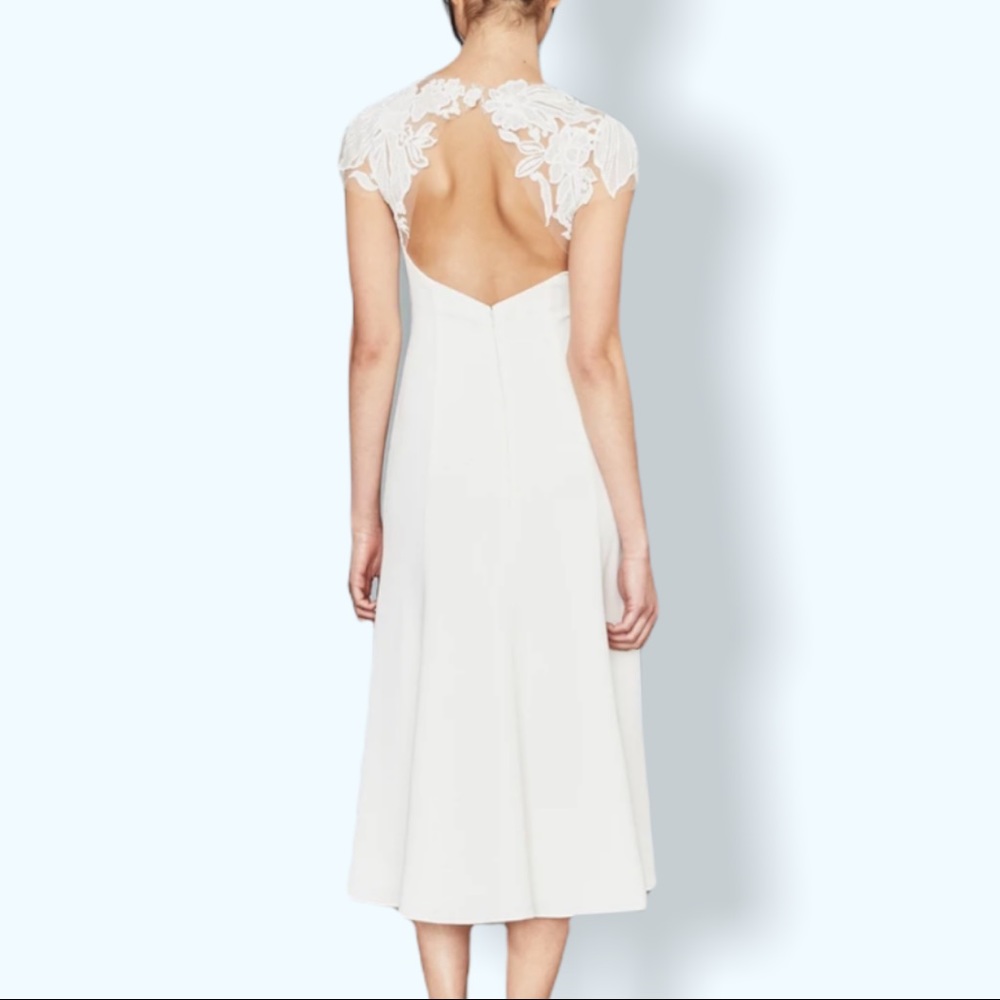 SALE New BHLDN x Amsale Arcady Lace Crepe Wedding Midi Dress